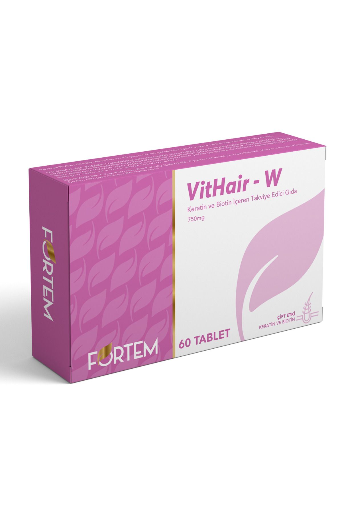 fortem Keratin Biotin Içeren Dökülme Karşıtı Şaç Besleyici Takviye Edici Gıda - 60 Tablet