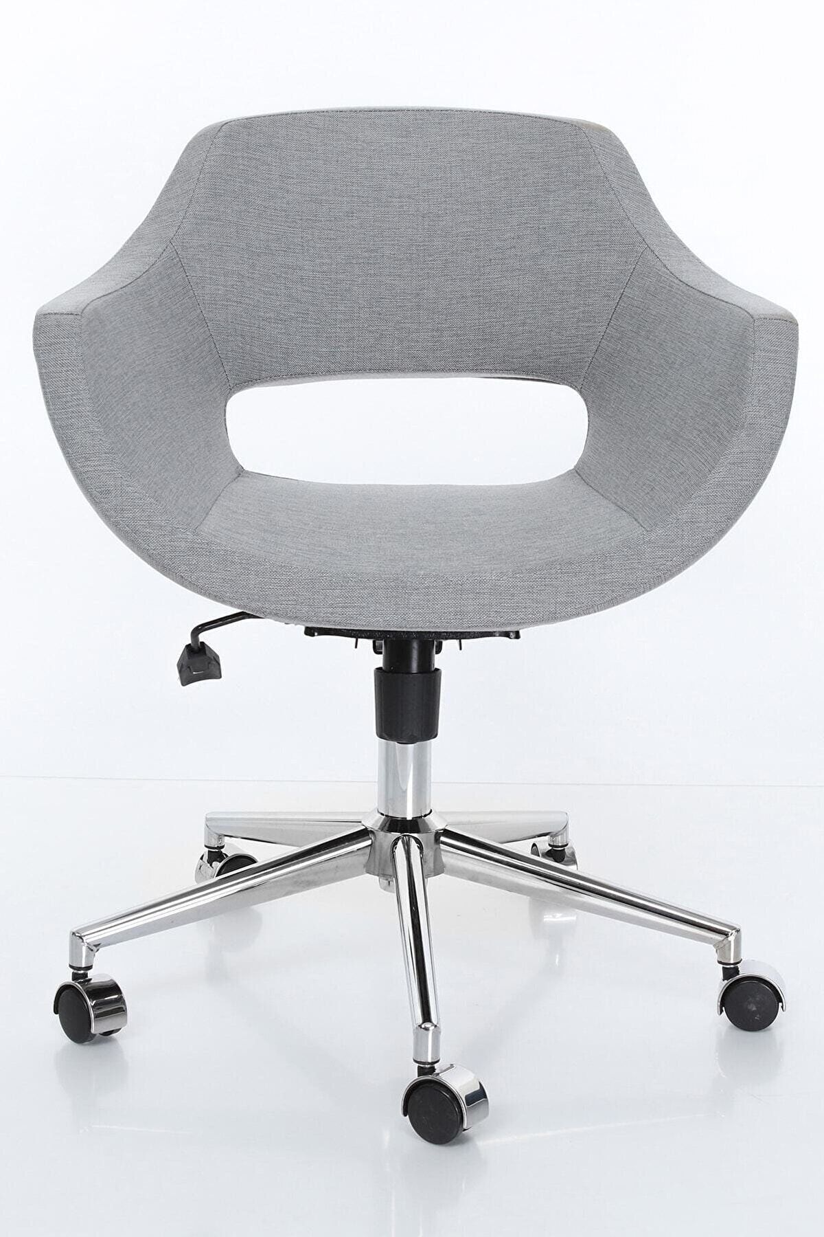 bluetick Ofis Ders Çalışma Çok Amaçlı Poliüretan Krom Ayaklı Ergonomik 360 Derece Sandalye Blu1717