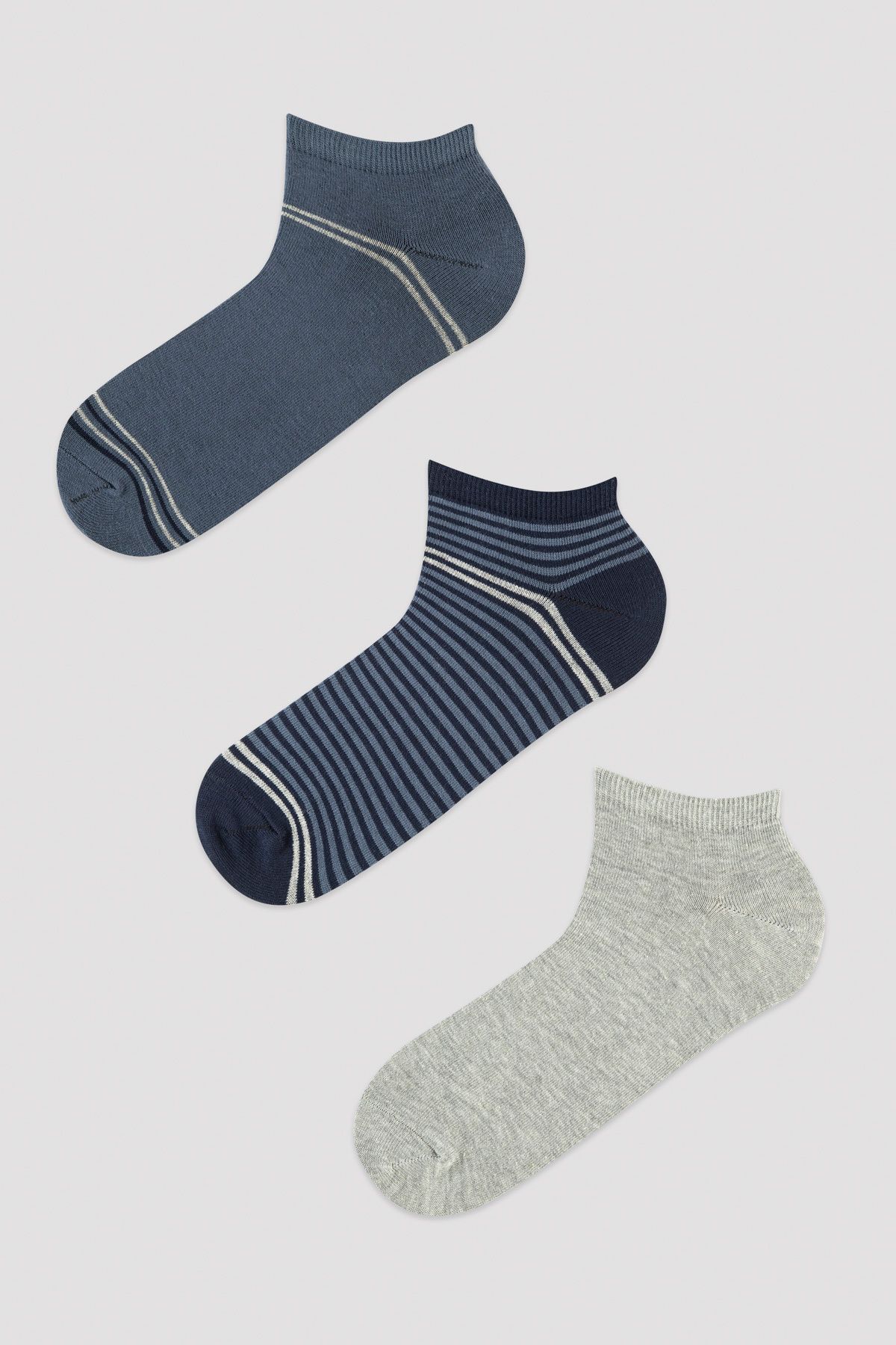 Penti Erkek Basic Stripe 3lü Patik Çorap