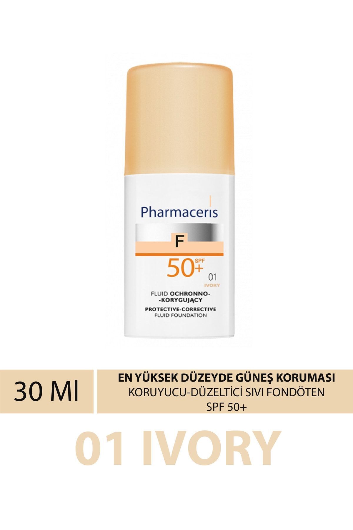 Pharmaceris Koruyucu Düzeltici Sıvı Fondöten En Yüksek Düzeyde Güneş Koruması Spf 50+ 01 Ivory