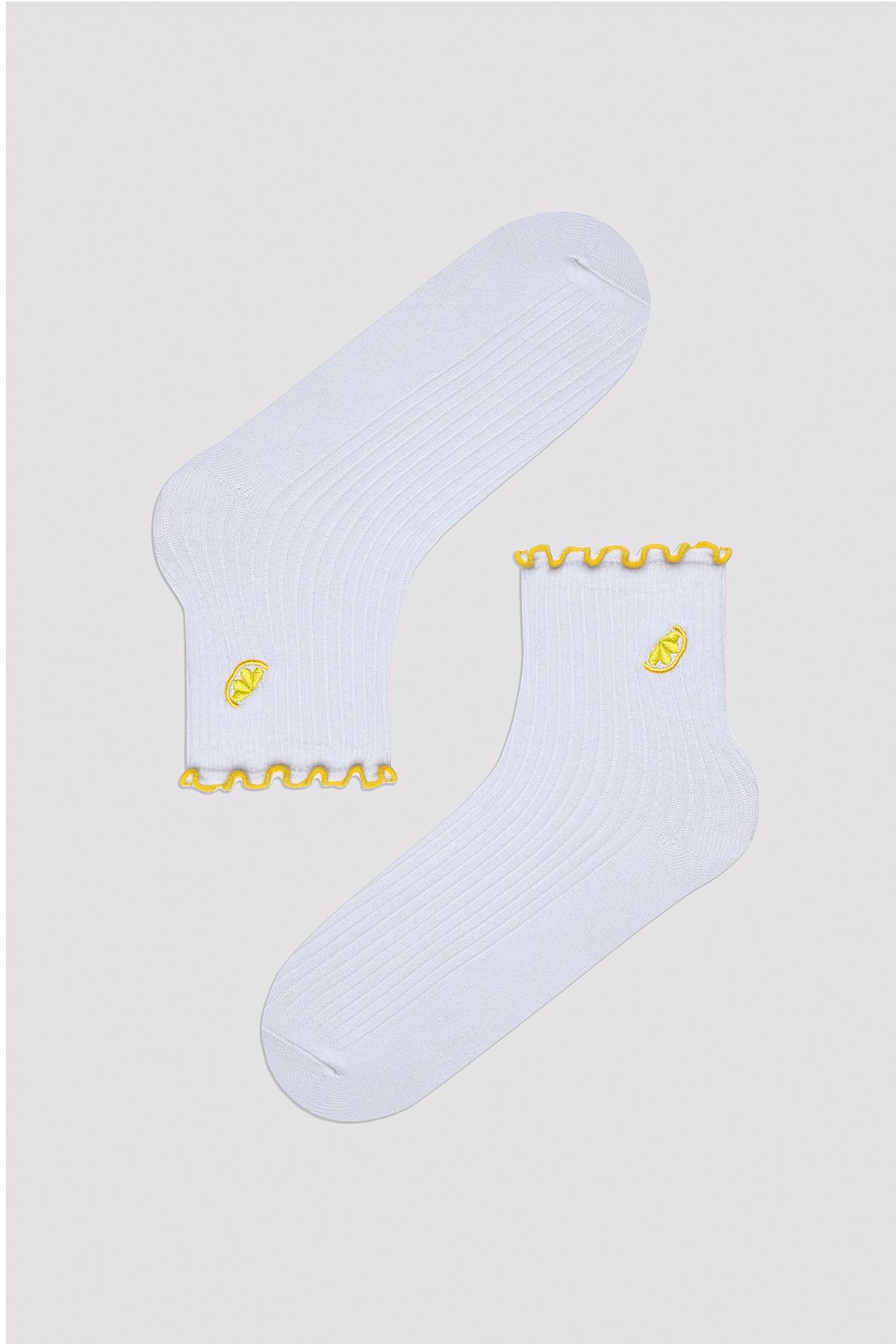 Penti Lemon Frill Beyaz Soket Çorap