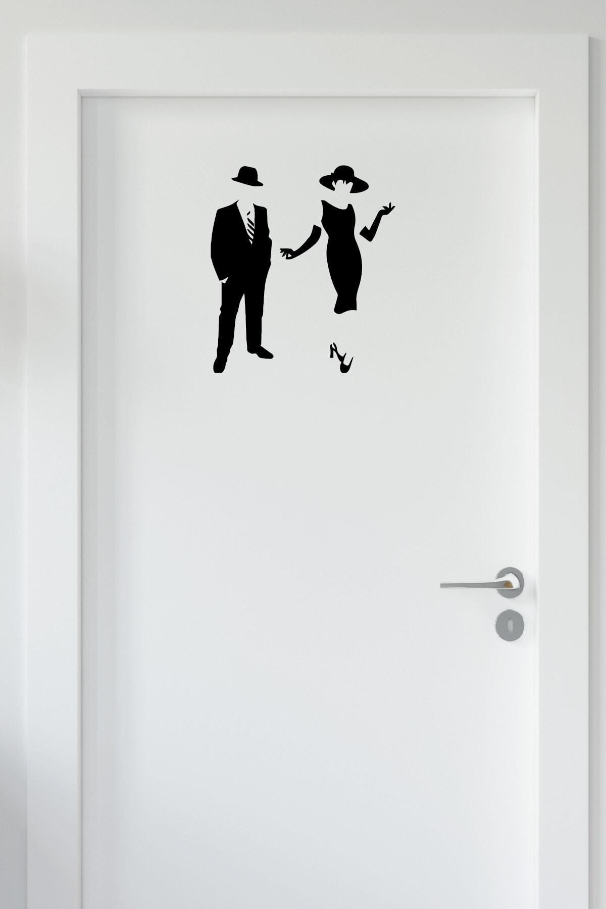 212shop Modern Kadın Erkek Wc Kapı Duvar Sticker