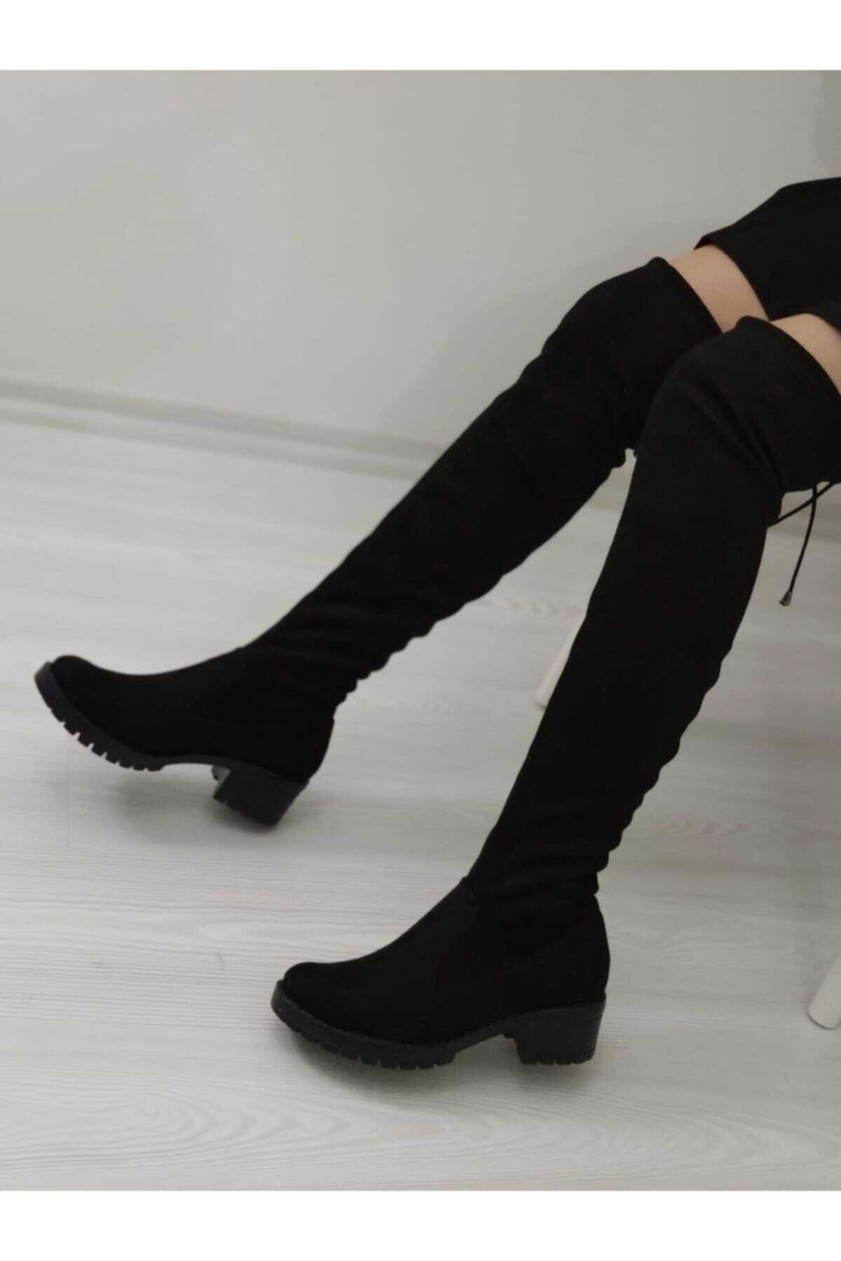 Pamuk Siyah Çorap Çizme