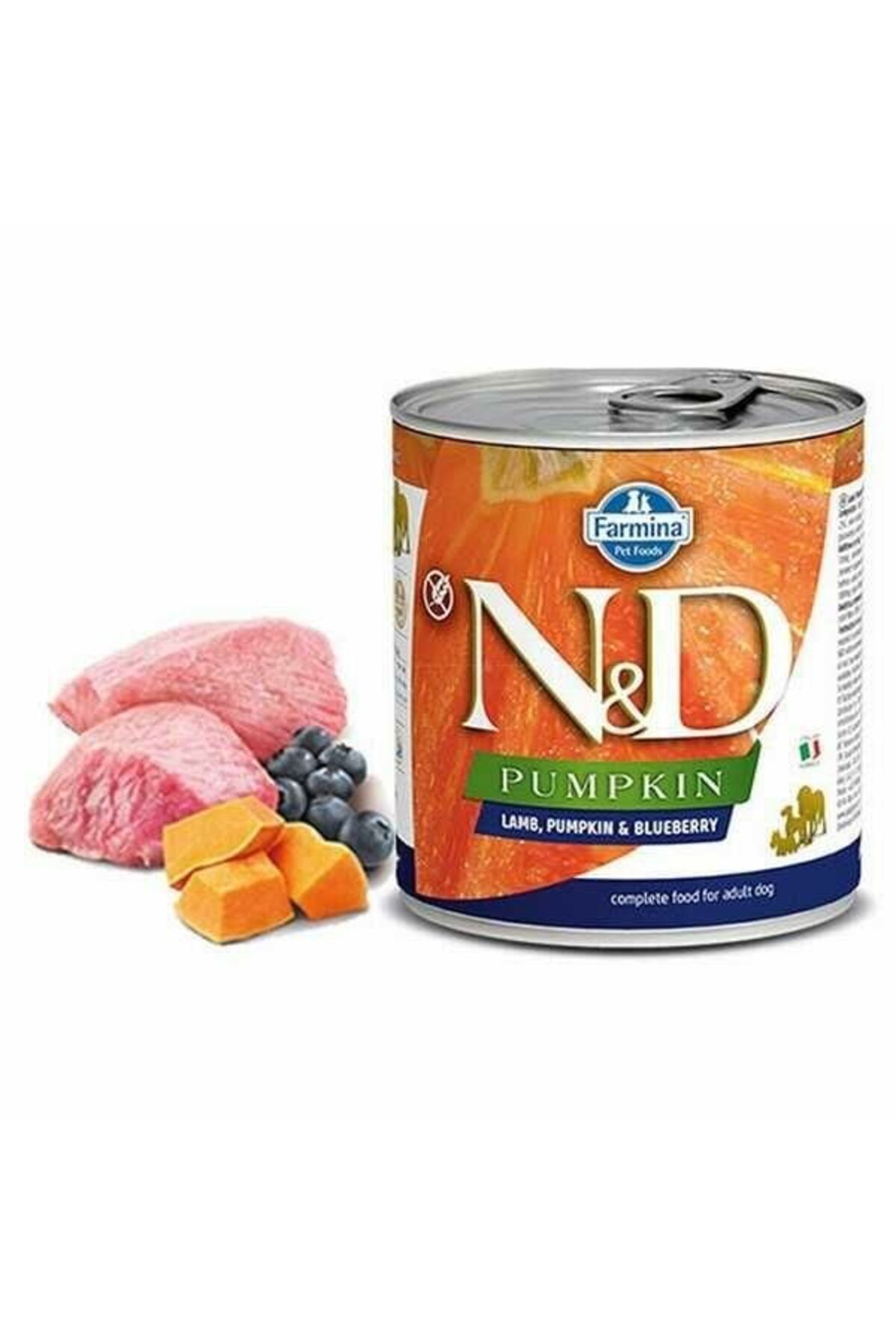 N & D N-d Pumpkin Balkabaklı Kuzulu Yaban Mersinli Tahılsız Yetişkin Köpek Konservesi 285 gr