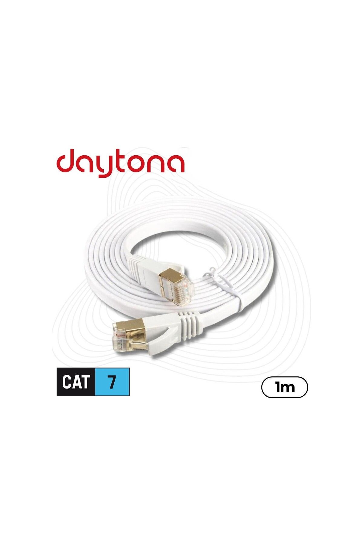 Daytona A4256 Gigabit Cat7 Flat Ethernet Rj45 Modem 10gbps 600mhz Internet Kablosu (1 METRE)