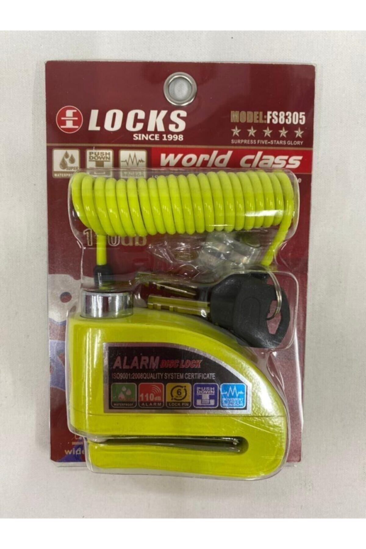 Locks World Class 110 Db Fosforlu Yeşil Alarmlı Disk Kilidi