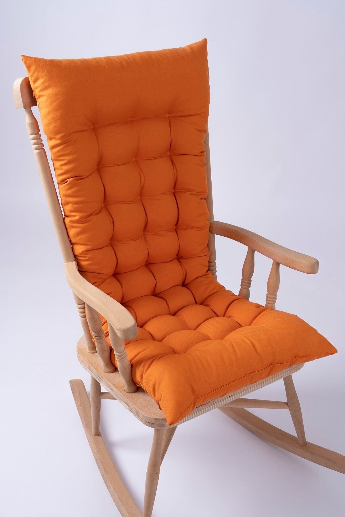 ALTINPAMUK Selen Lüx Sallanan Sandalye, Bank, Salıncak Minderi 120x50cm Turuncu (SADECE MİNDER)