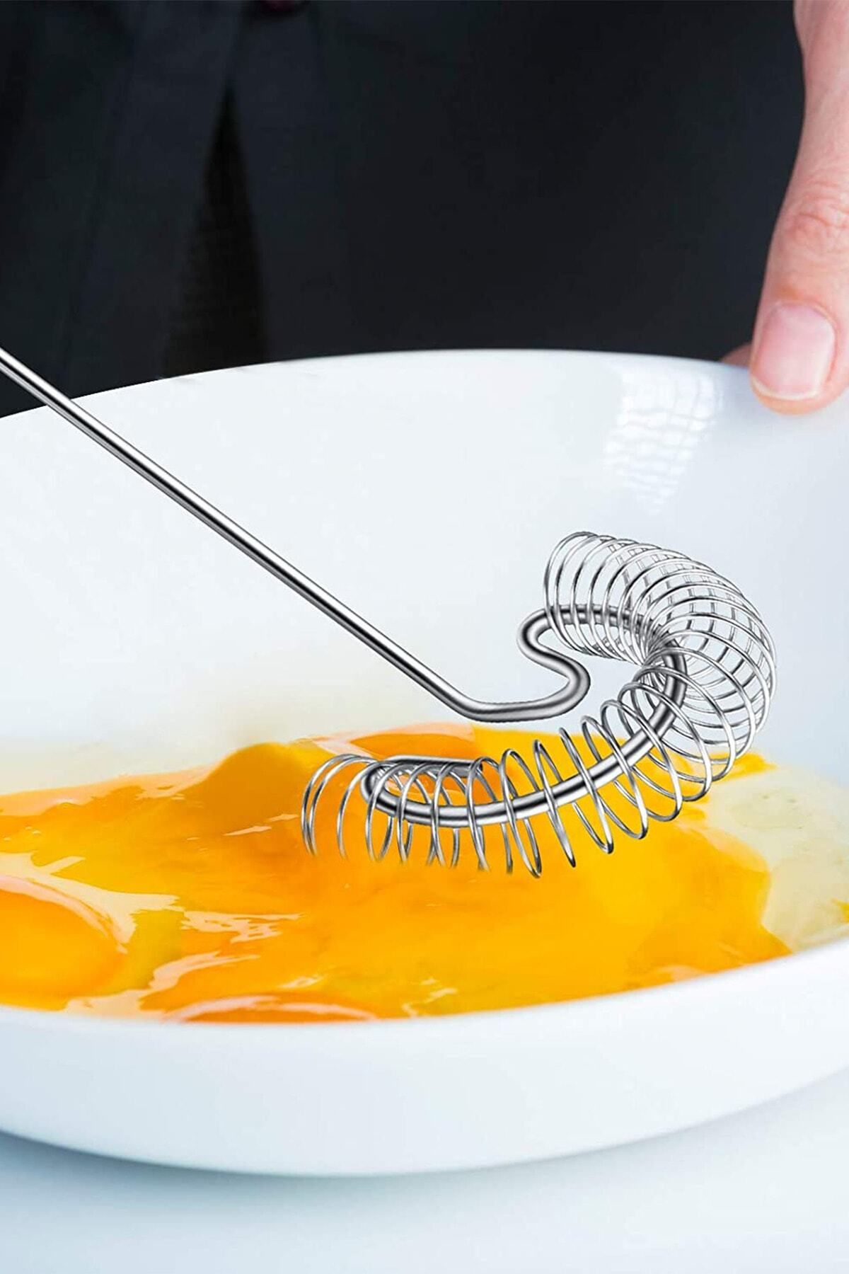 Factorial Manuel Kahve Köpürtücü Çırpma Teli Yaylı Yumurta Çırpıcı Metal Küçük Pratik Mutfak Aletleri Karaca
