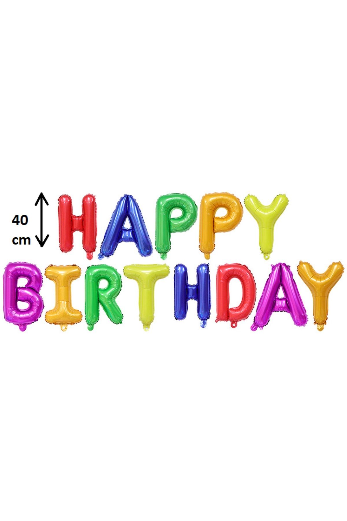 PartiMix Happy Birthday Yazılı Folyo Balon Parti Süsleme Seti