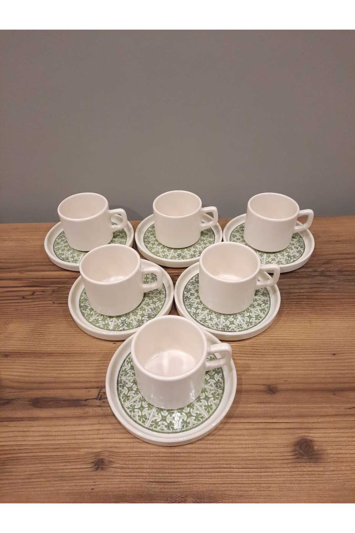 Keramika Çay fincan takımı stackable 12 parça 6 kişilik