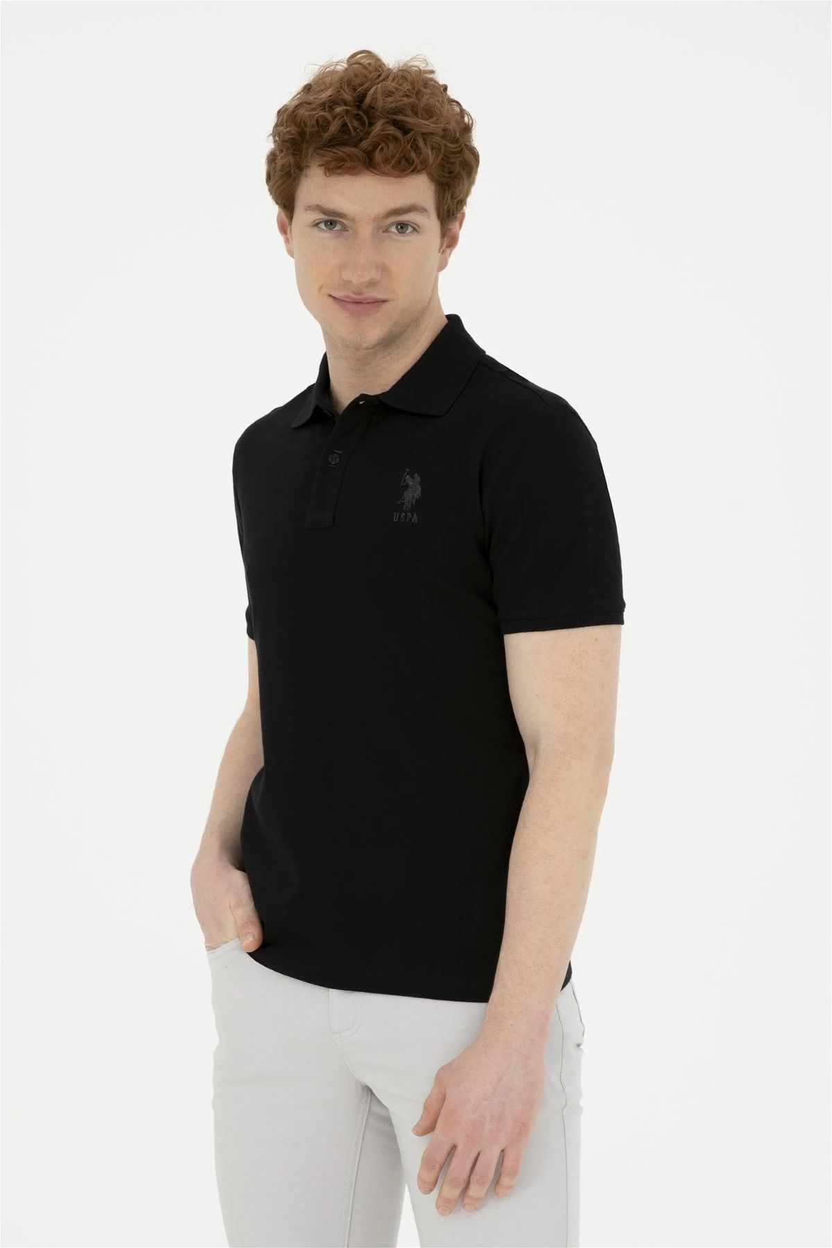 U.S. Polo Assn. Sıyah Erkek Polo Yaka T-shirt