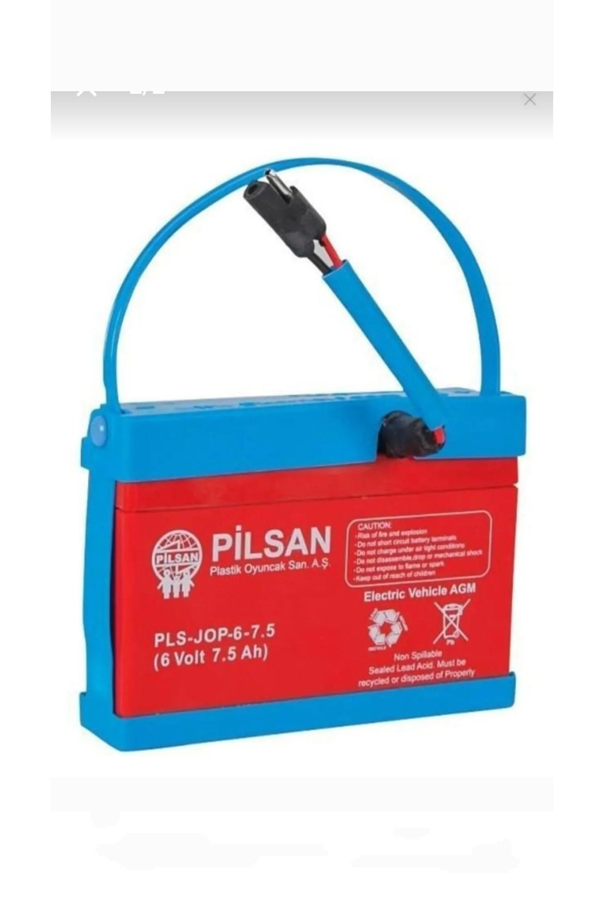 PİLSAN Pilsan 6 Volt Akü 7.5 Ah Amper Kısa Kablolu Soketli Üstün Performans Akü /batarya