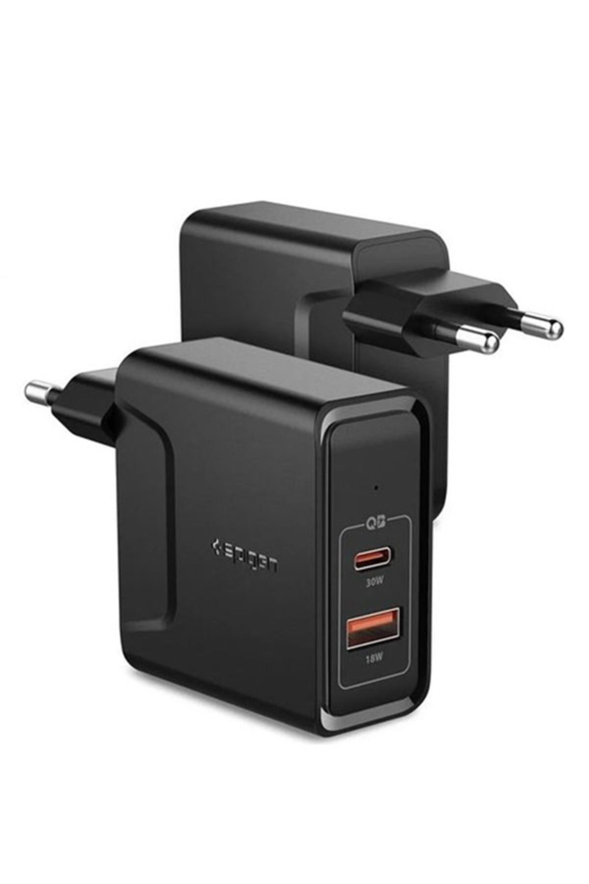 Spigen 48W USB-C Güç Adaptörü 2 Port  Type-C 30W + QC 3.0 18W  Şarj Cihazı  F211 - 000AD24973