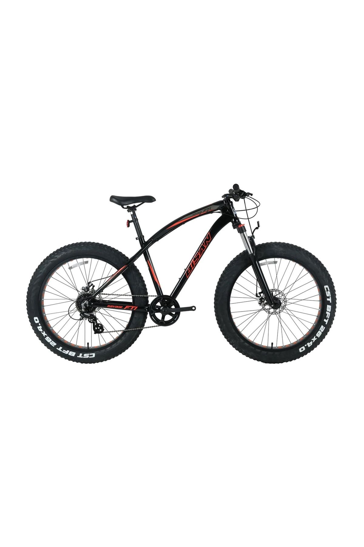 Bisan Savage Ft1 M.disk 26 Jant Fit Bike Bisiklet 18-46 Parlak Siyah-kırmızı
