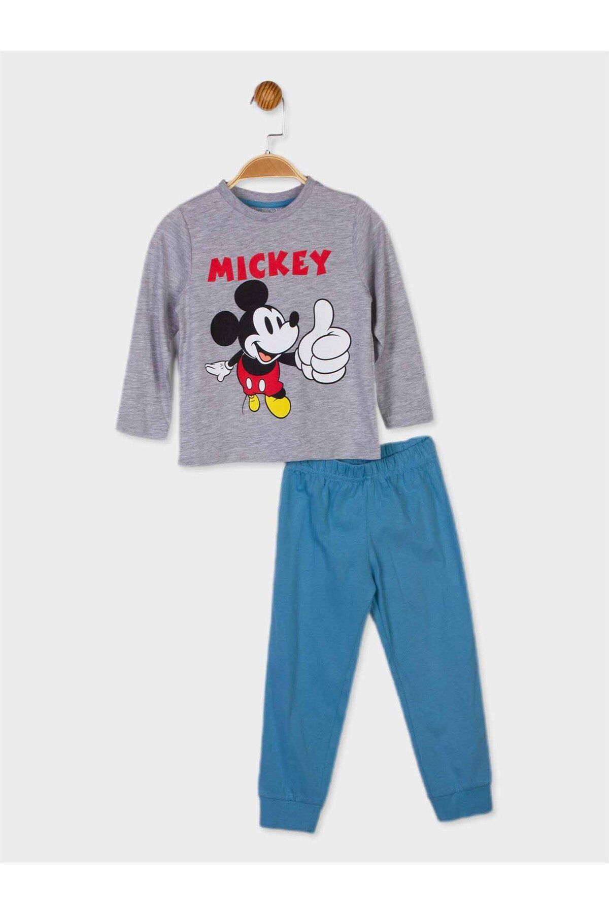 Mickey Mouse Lisanslı Erkek Çocuk Baskılı Pijama Takımı 21032