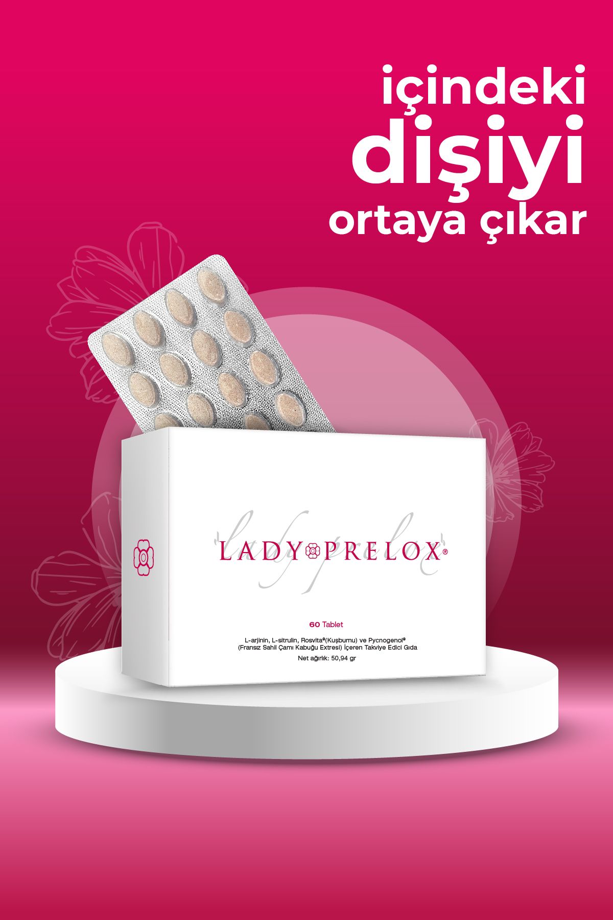 Lady Prelox ® 60 Tablet, Kadın Sağlığına Doğal Destek (LİBİDO, UYARILMA, TATMİN)