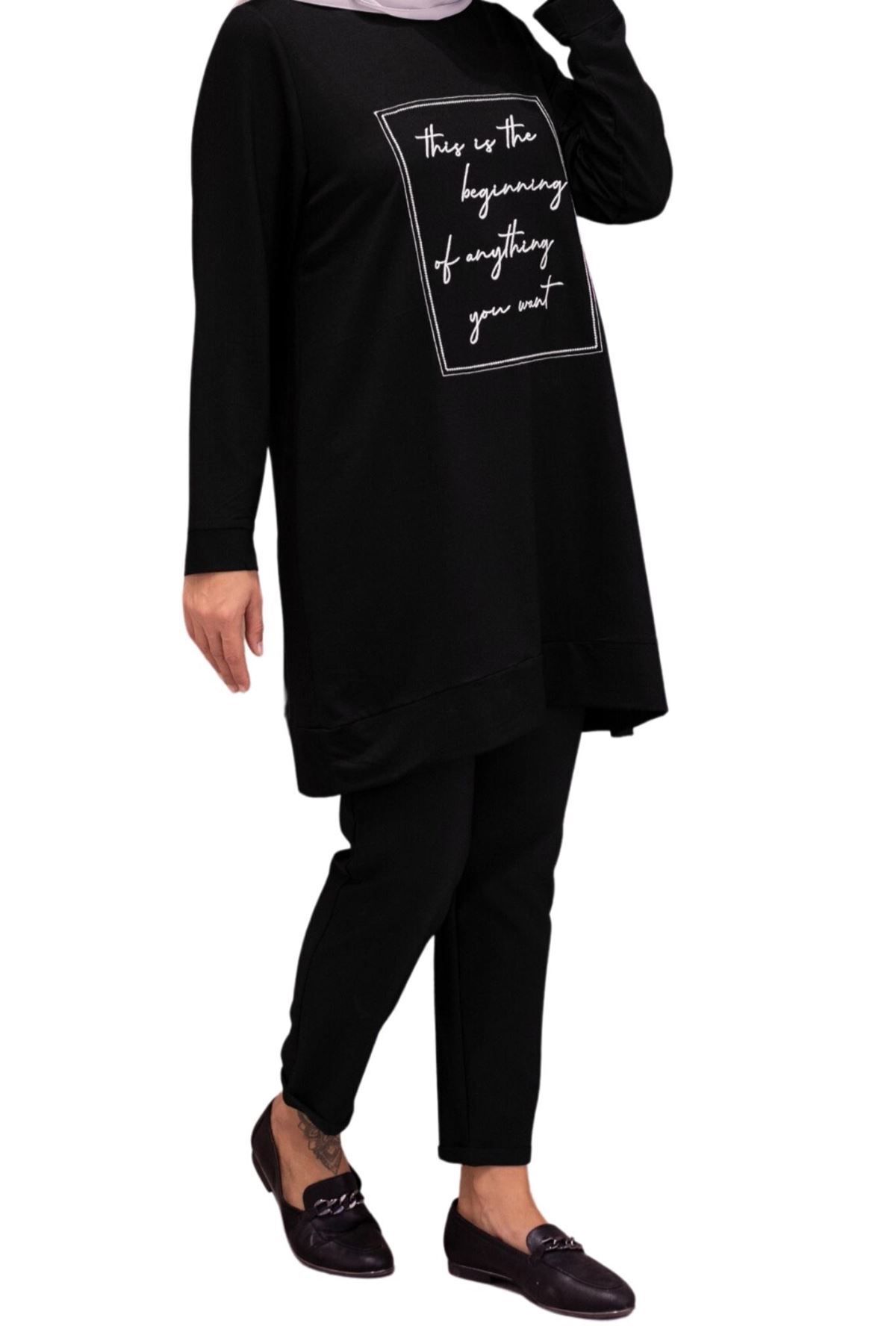 ottoman wear OTW20025 İki İplik Tunik Siyah