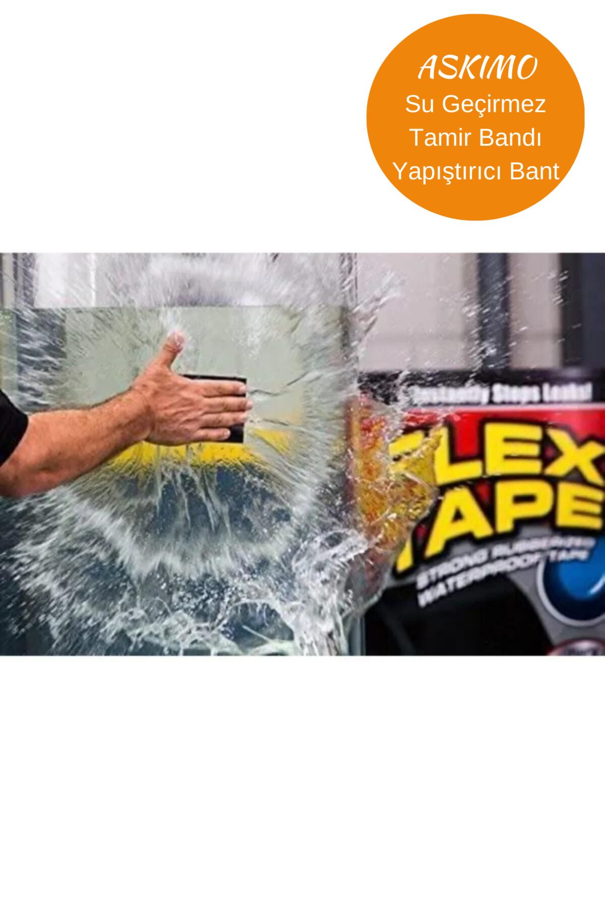 Askımo Flex Tape Suya Dayanıklı Su Geçirmez Sızdırmaz Boru Tamir Bandı Pimaş Izolasyon