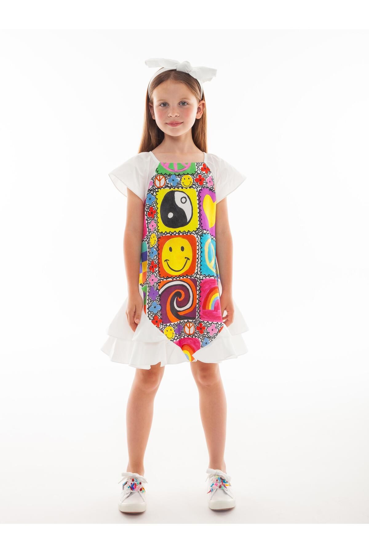Lia Lea BG Store Kız Çocuk Desenli Elbise