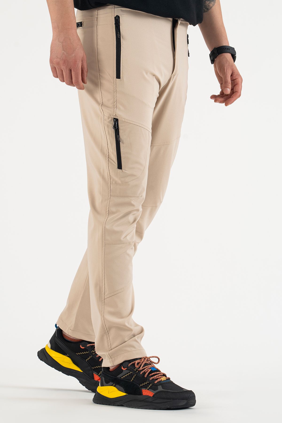 Souris Erkek Taş Rengi Nefes Alan Likralı 4 Cepli Yazlık Outdoor Pantolon