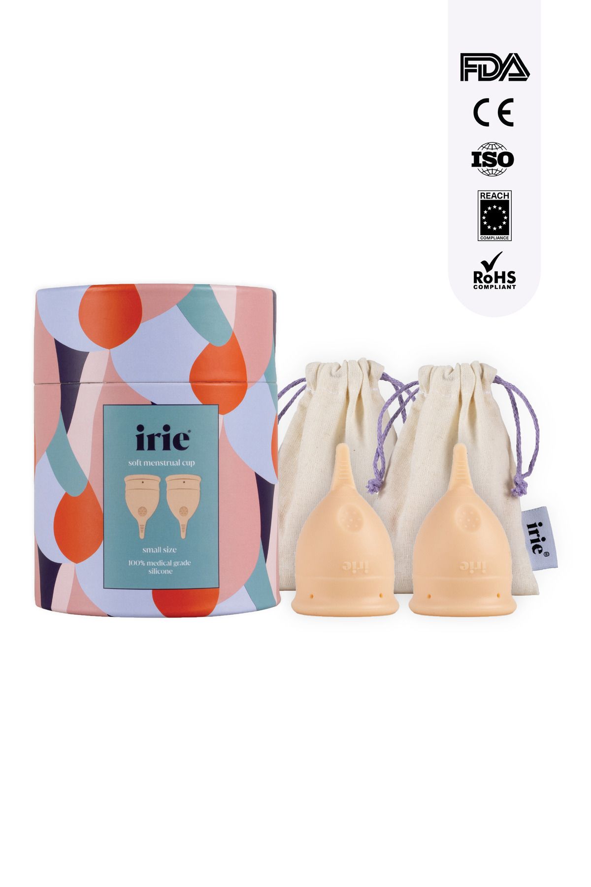 irie Adet Kabı Regl Kabı Menstrüel Kap Menstrual Cup 2'li Paket [[Small Small]] Alman Medikal Silikon