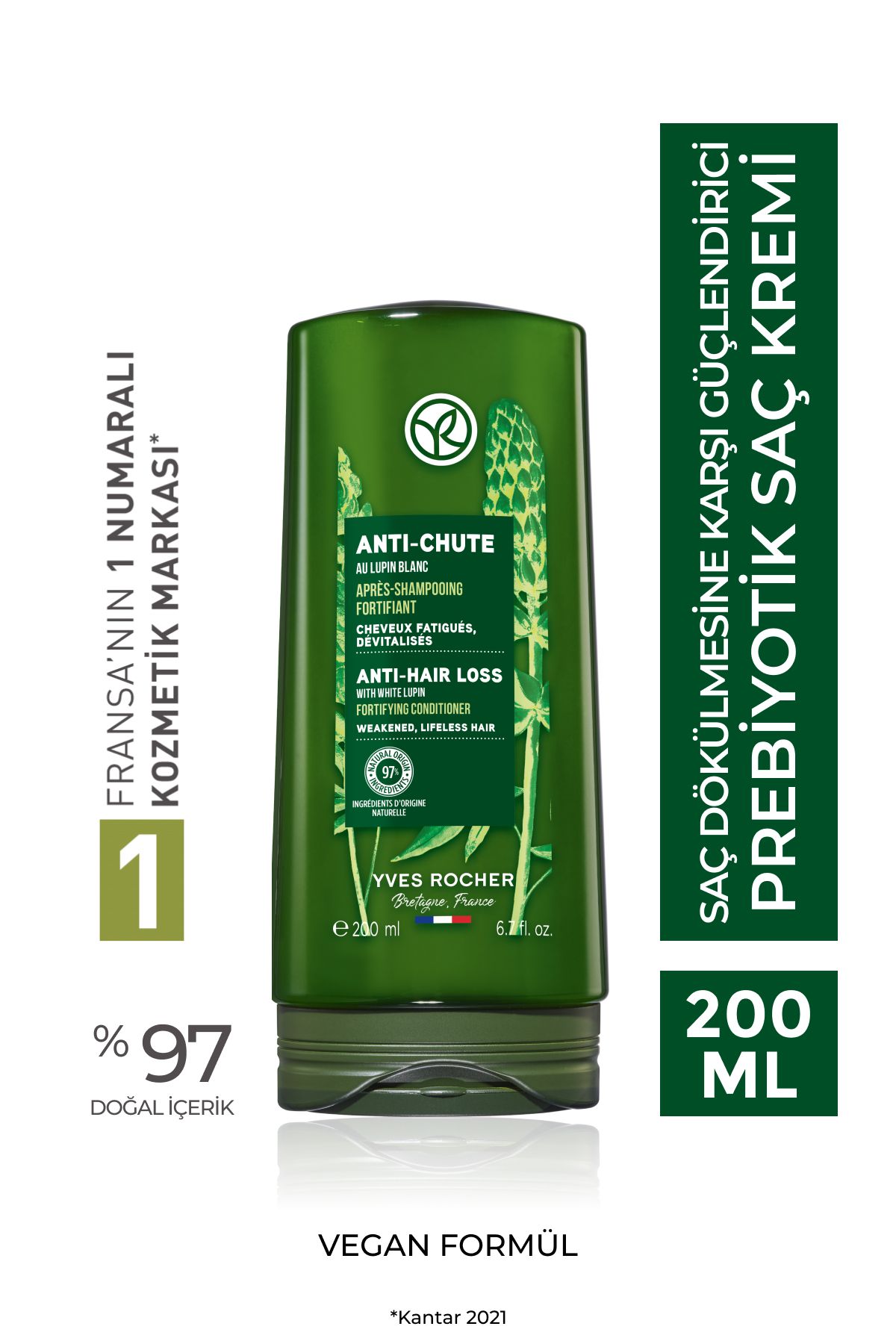 Yves Rocher Saç Dökülmesine Karşı (anti-chute) Güçlendirici Prebiyotik Saç Kremi - Vegan-200 Ml- 52694