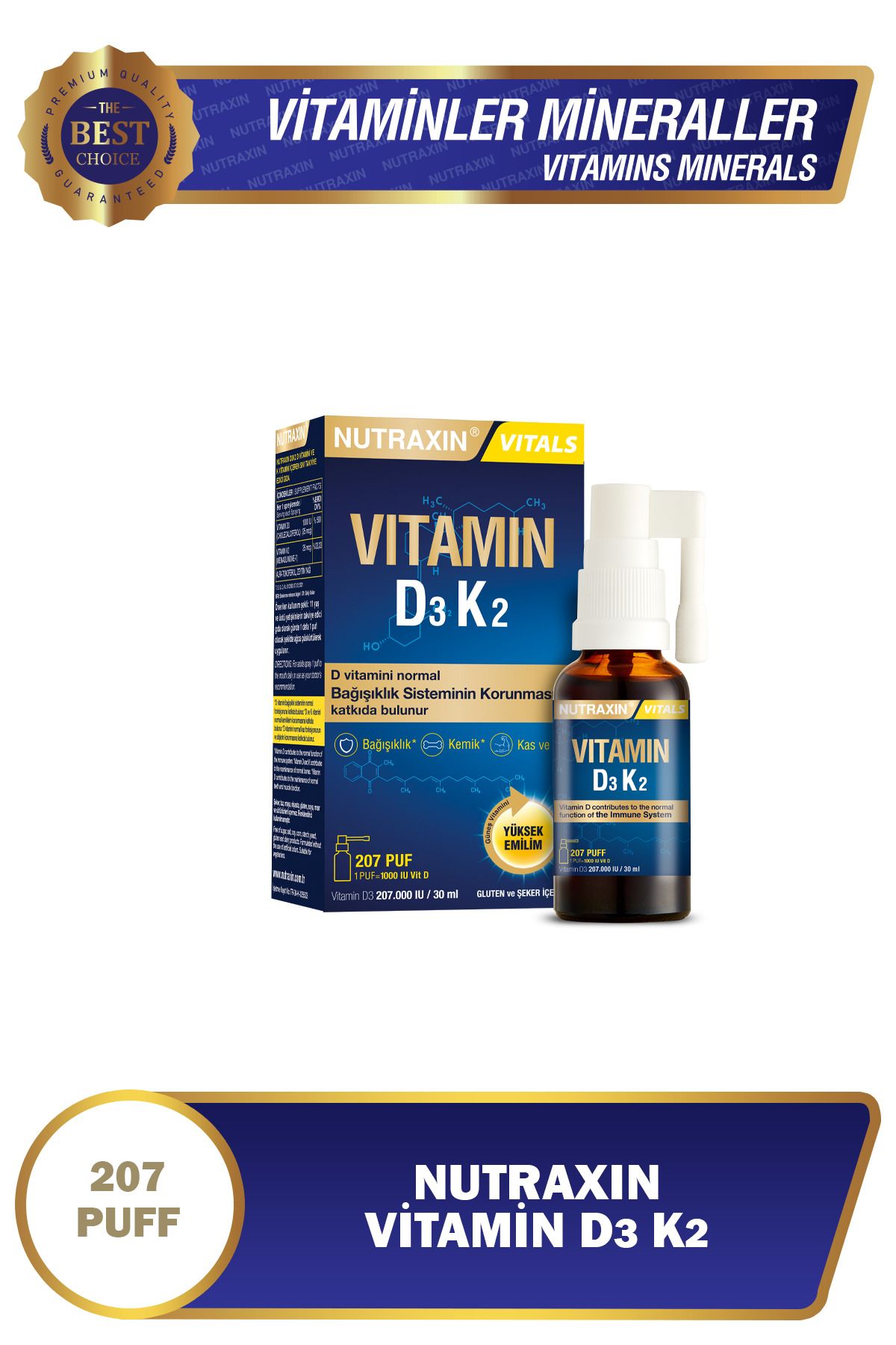 Nutraxin Vitamin D3 K2 30 ml - 1.000 IU