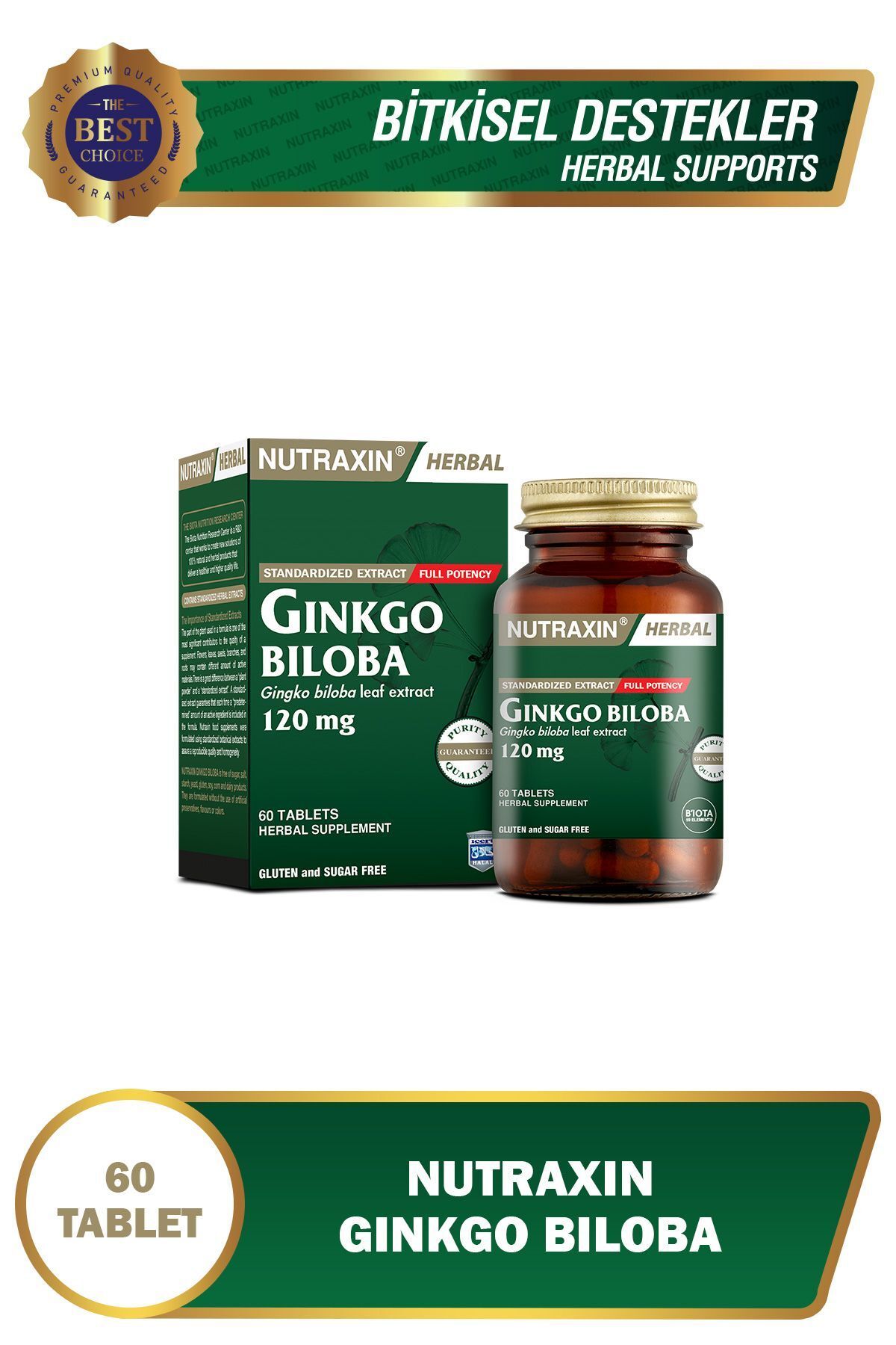 Nutraxin Ginkgo Biloba 60 Tablet - 120 Mg