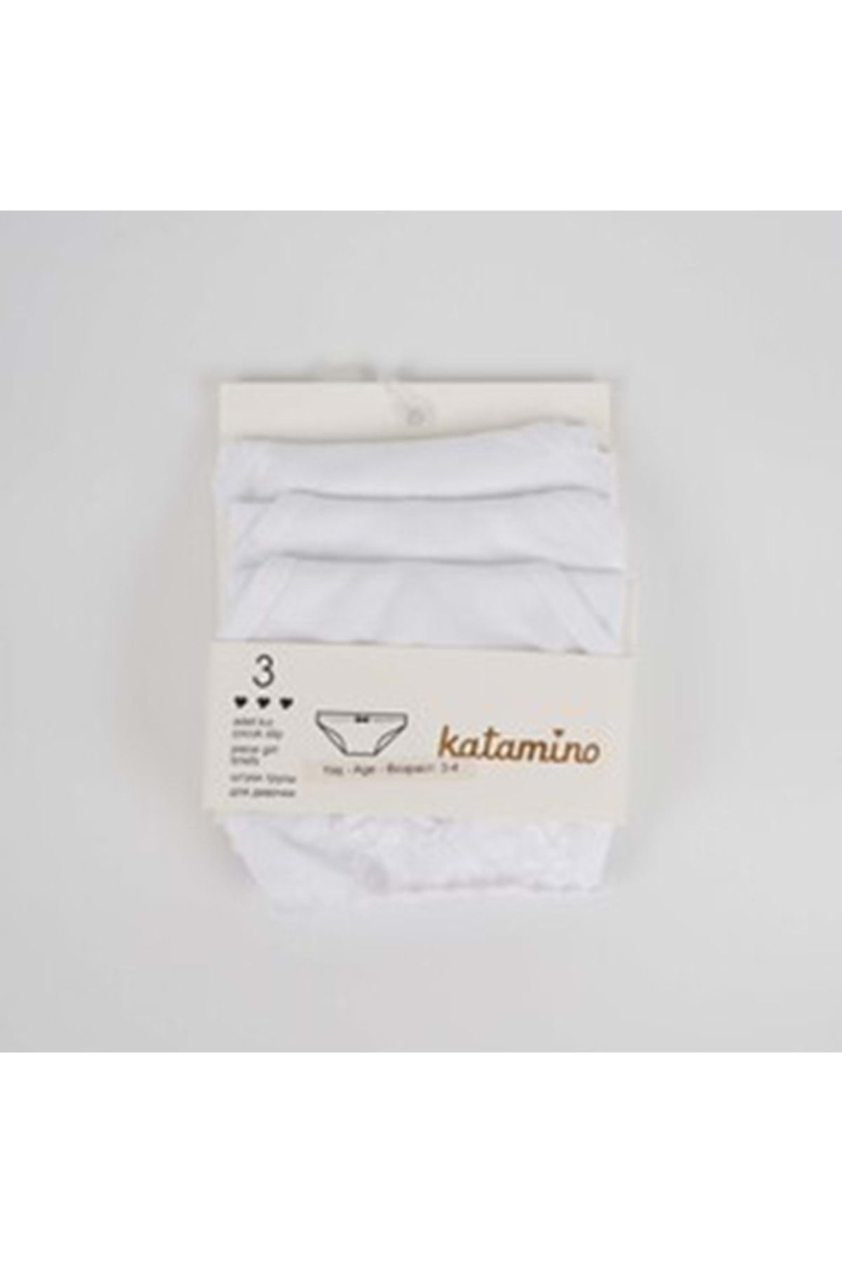 Katamino Classic 3lü Kız Slip Set Beyaz