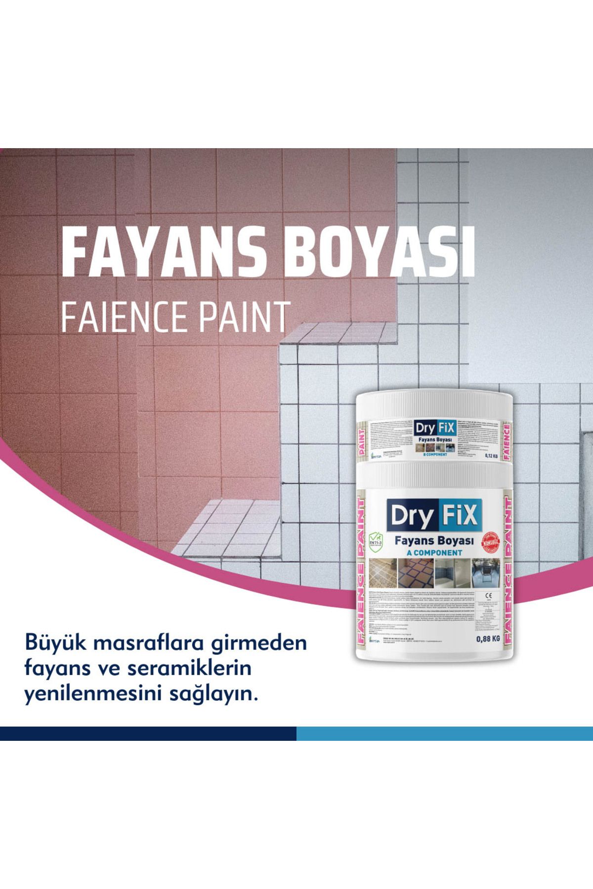 Dryfix Fayans Boyası 1 Kg | Faience Paint