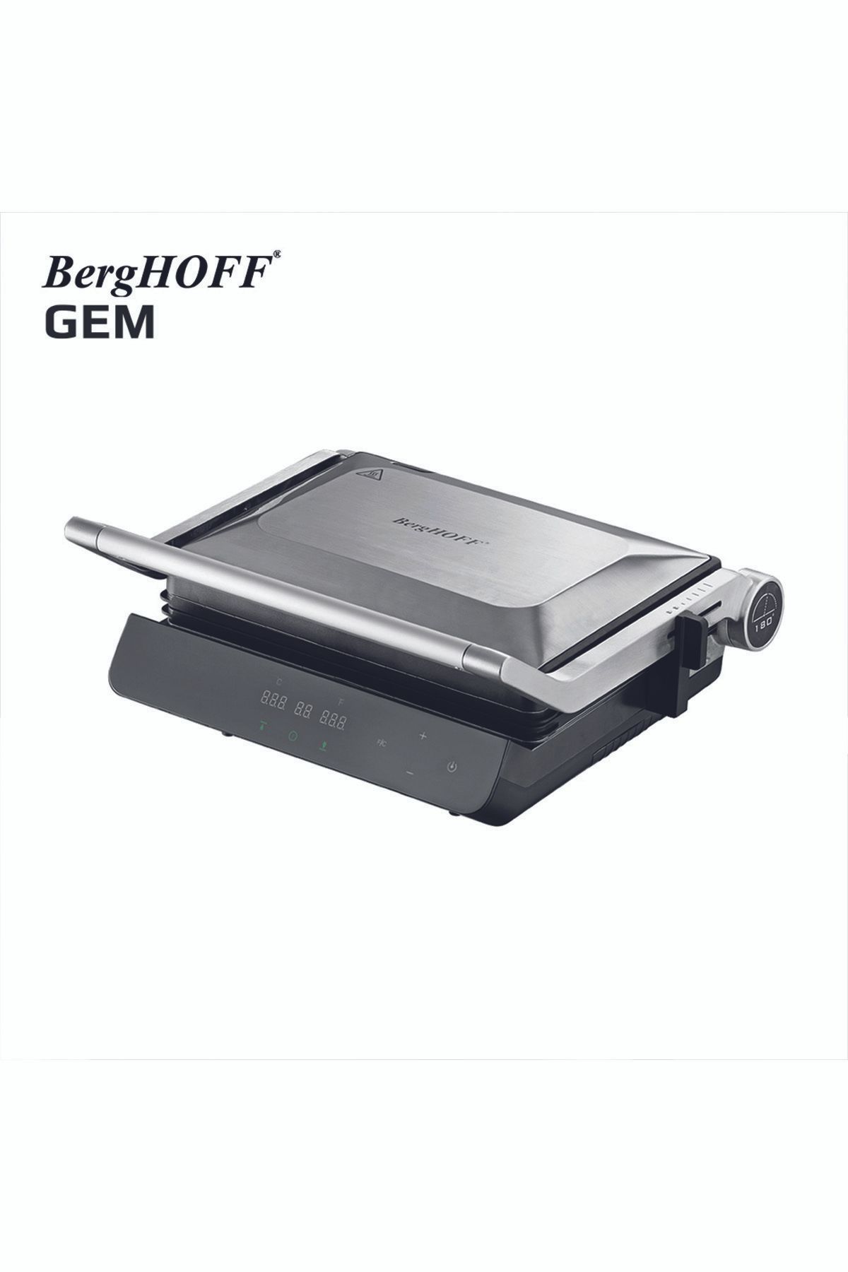 Berghoff GEM TITAN Gümüş Gri Çelik Izgara ve Tost Makinesi