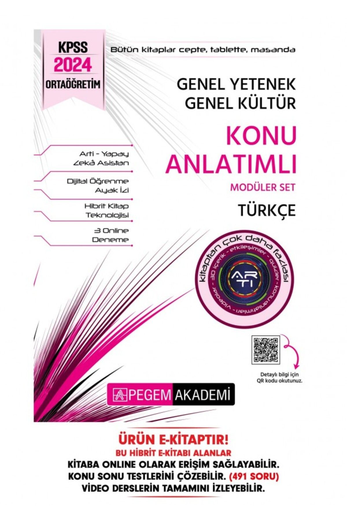 Pegem Akademi Yayıncılık 2024 KPSS Genel Yetenek Genel Kültür Ortaöğretim Türkçe Konu Anlatımlı Hibrit E-Kitap