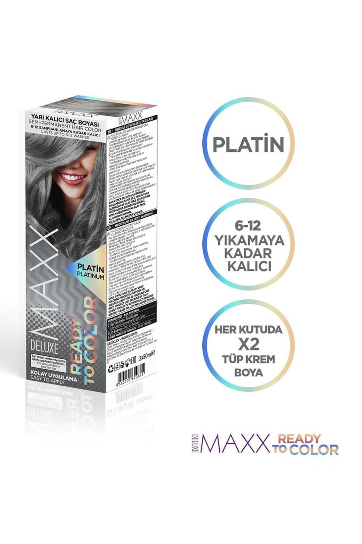 MAXX DELUXE Yarı Kalıcı Tüp Saç Boyası Platin 100 ml