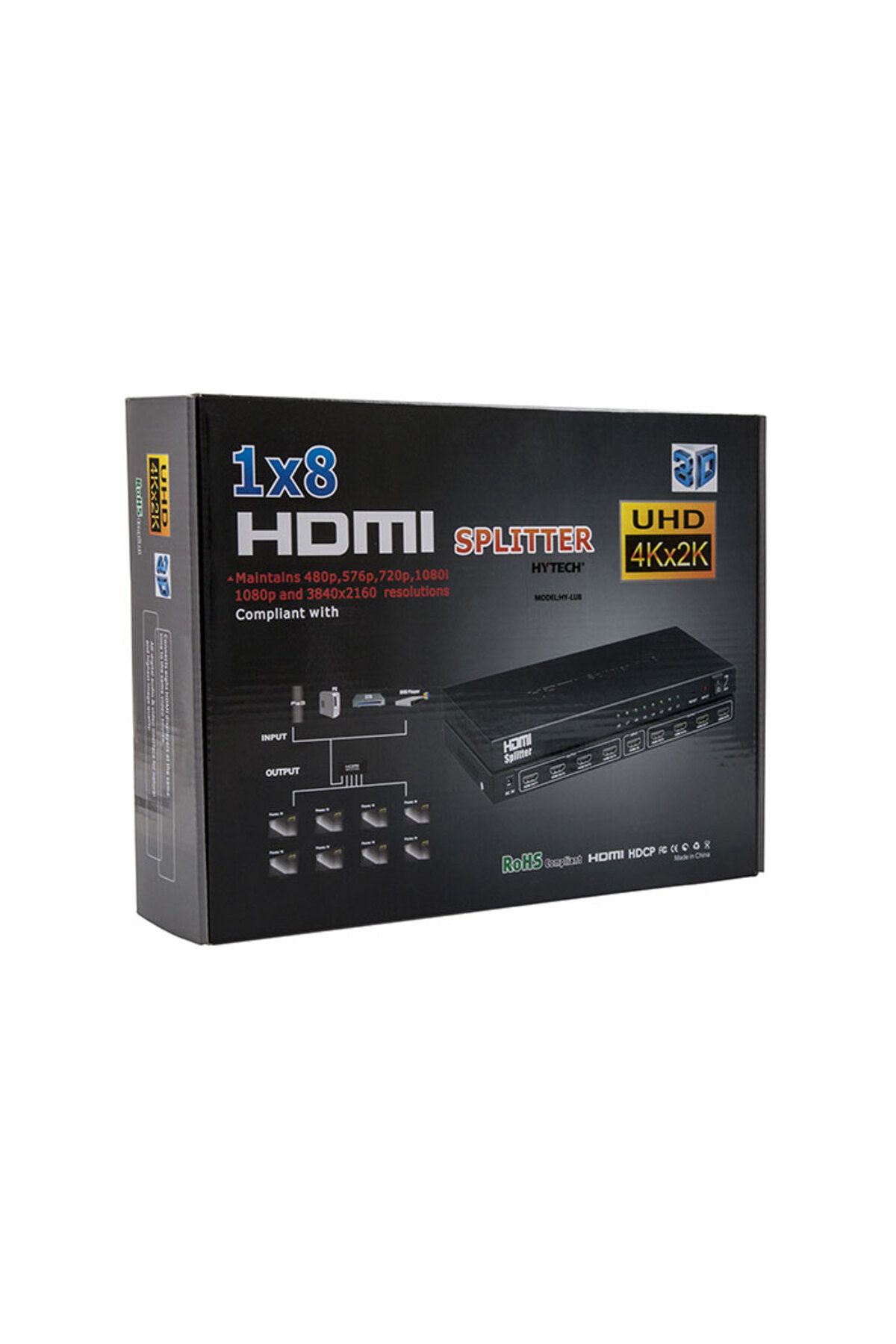xmldünyası ShopZum HY-LU8 8 PORT 4KX2K HDMI SPLITTER DAĞITICI