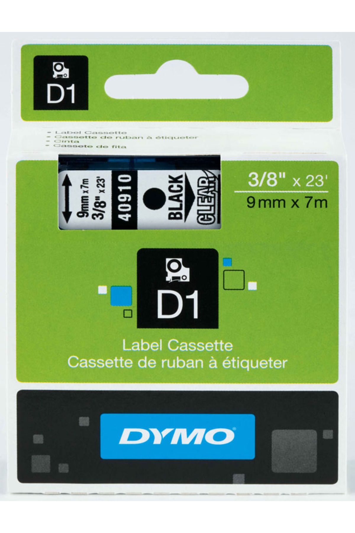 Dymo Şerit D1 9mmx7mt Şeffaf/siyah 720670 40910 1 Adet