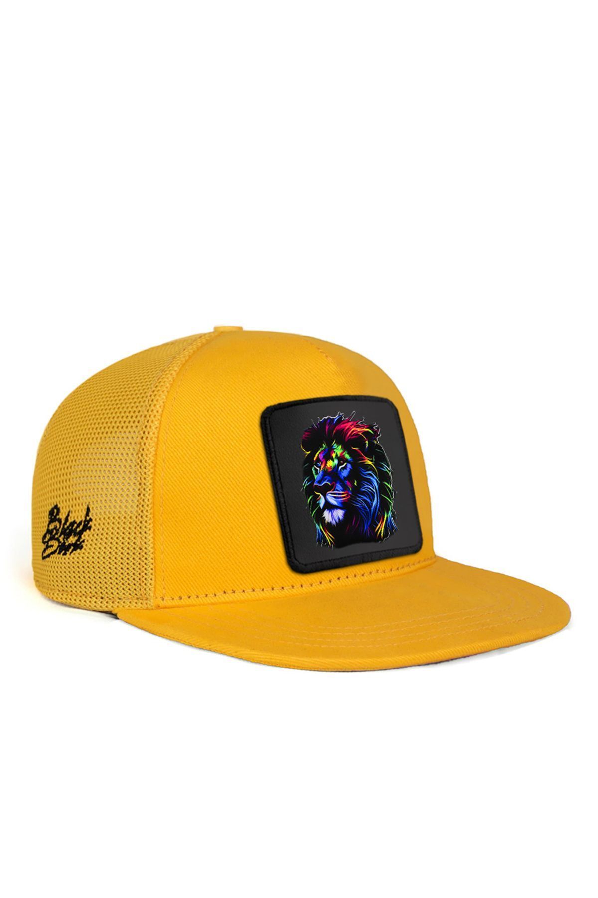 BlackBörk V1 Trucker Hip Hop Kids Aslan - 7 Kod Logolu Unisex Sarı Çocuk Şapka (CAP)