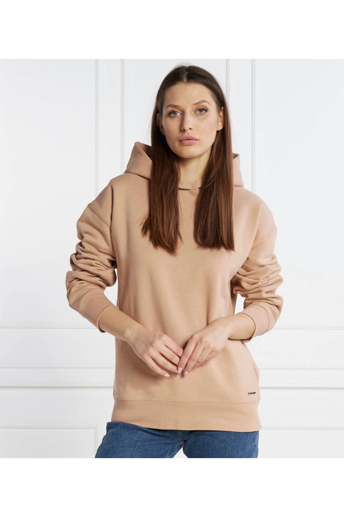 Calvin Klein Kadın Marka Logolu Pamuklu Normal Kalıp Günlük Gri Sweatshirt K20K206964-PAW