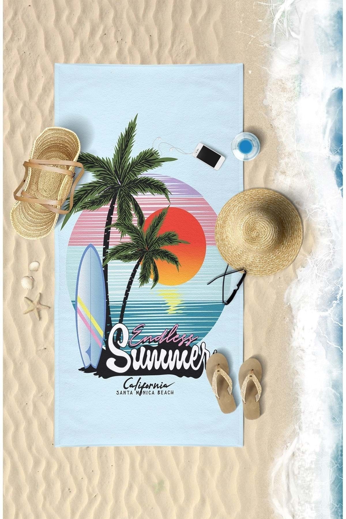 VevienHome Endless Summer Dijital Baskılı 75x150 Cm Plaj Havlusu