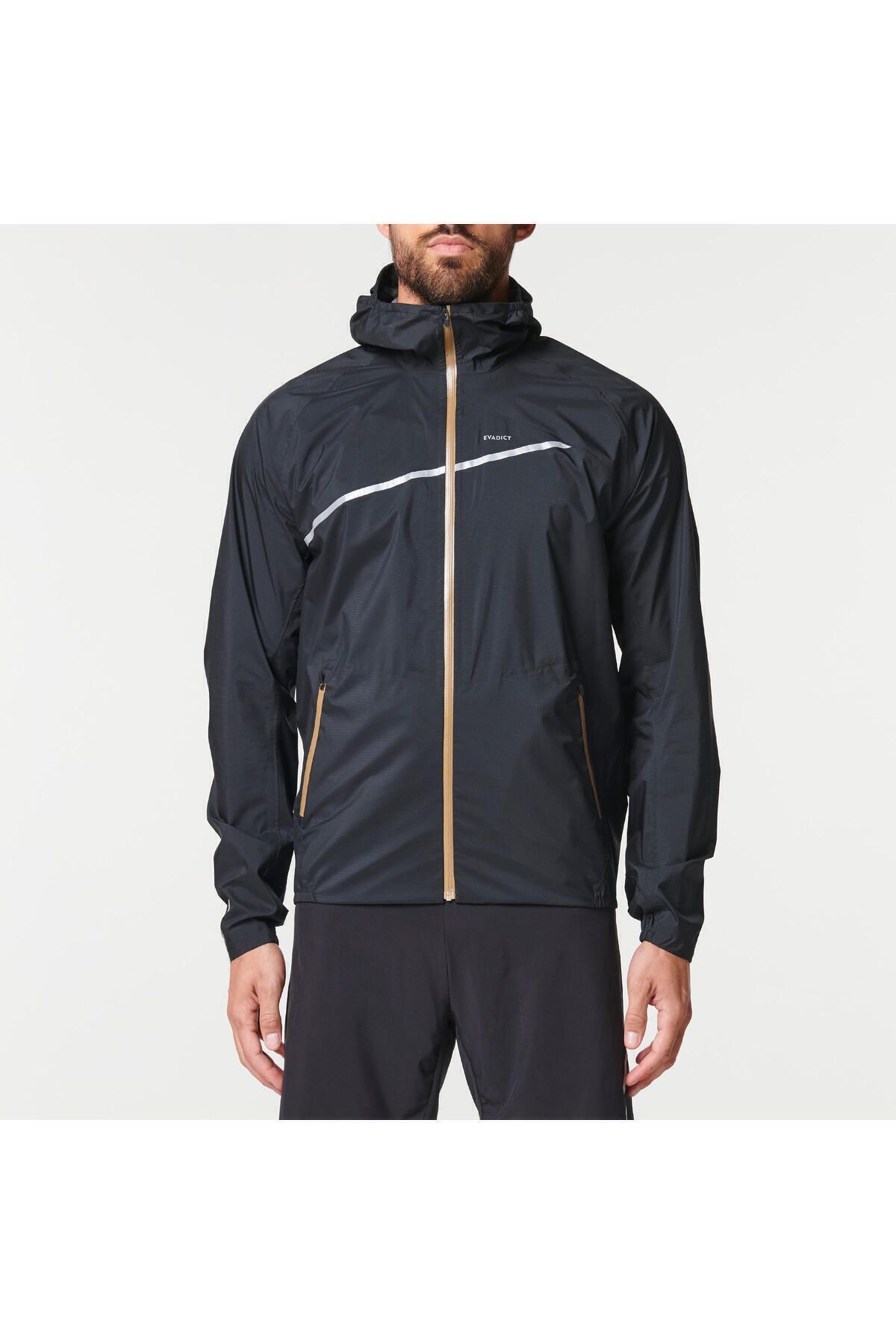Decathlon Erkek Arazi Koşusu Ceketi - Siyah / Bronz