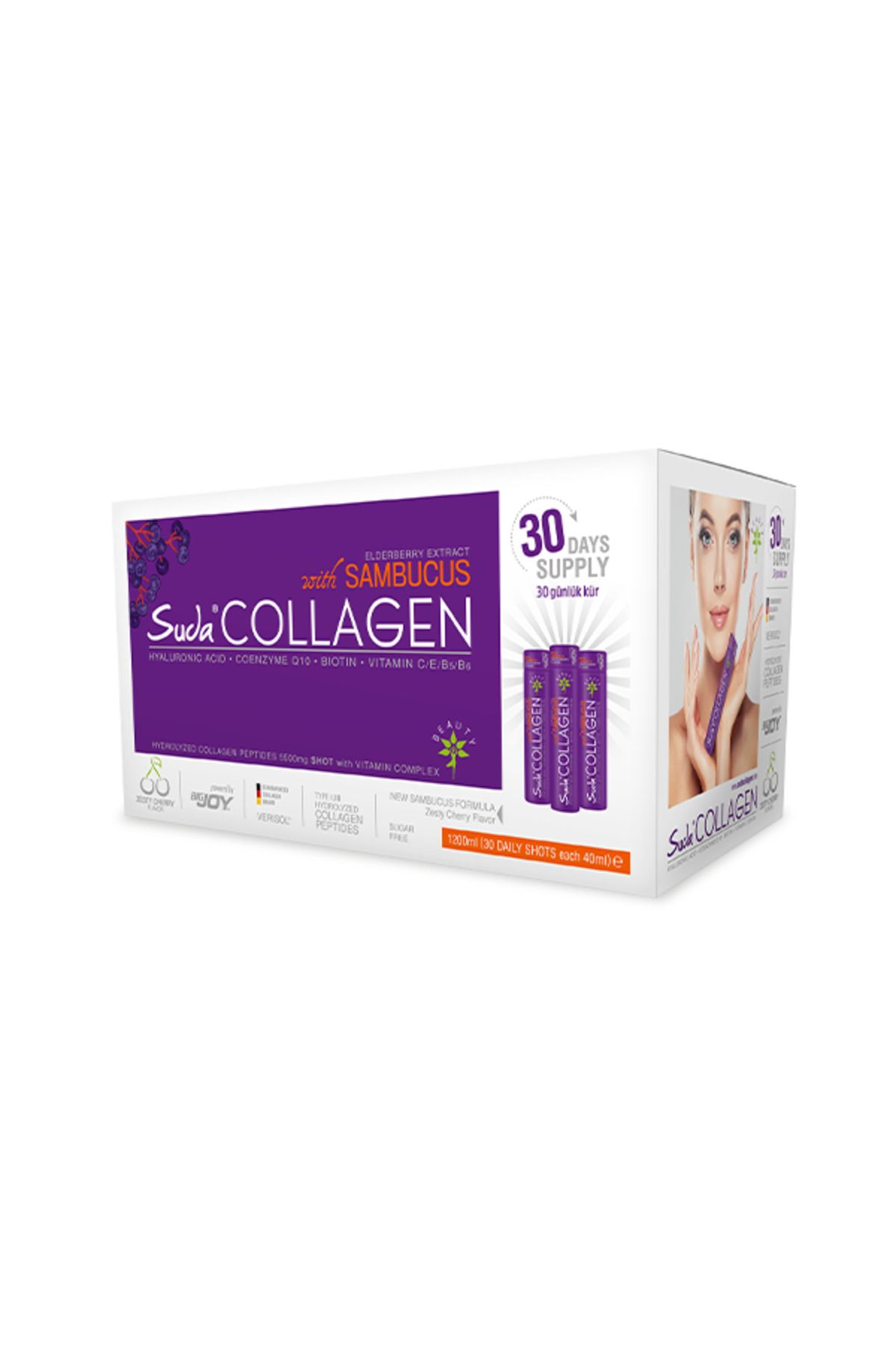 Suda Collagen Sambucus Vişne Aromalı Kolajen 40mlx30 Shot