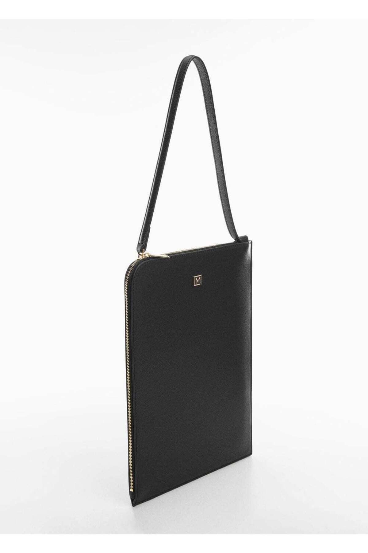 MANGO Saffiano görünümlü saplı dizüstü bilgisayar çantası