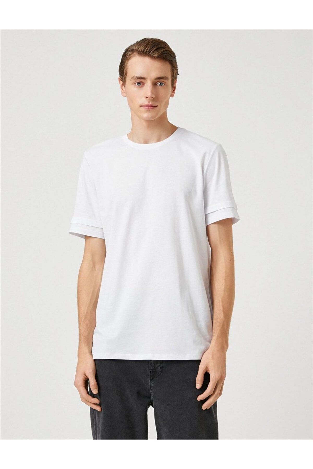 Koton 3sam10014hk Beyaz 000 Erkek Jersey Pamuk T-shirt