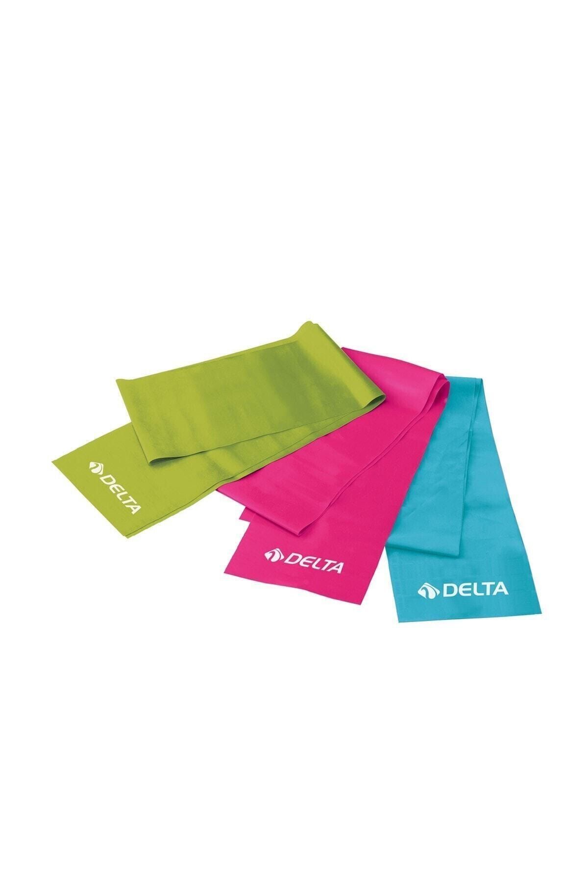 Delta 3 'lü Pilates Bandı  150 cm x 15 cm Egzersiz Direnç Lastiği (Uç Kısmı Açık)