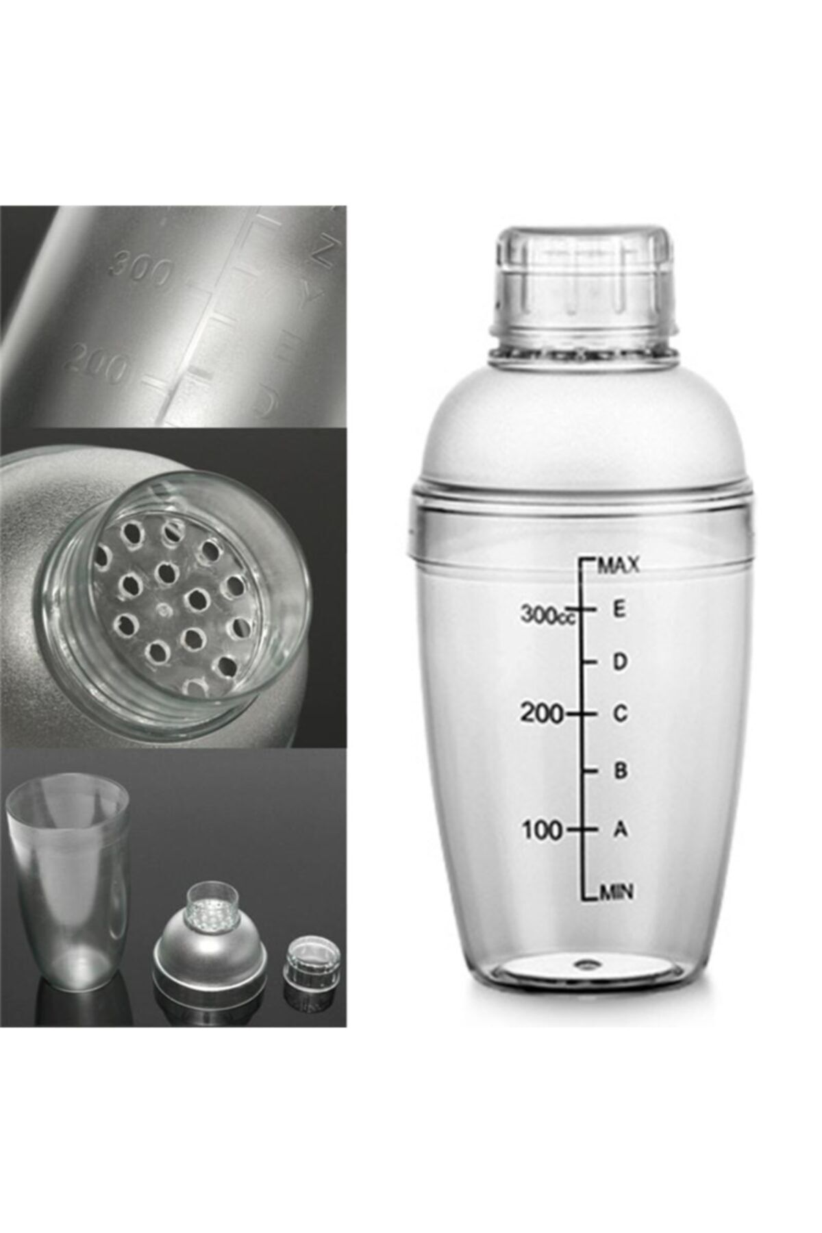 Leva House Polikarbon  Şeffaf Kokteyl Shaker Karıştırıcı 350 Ml