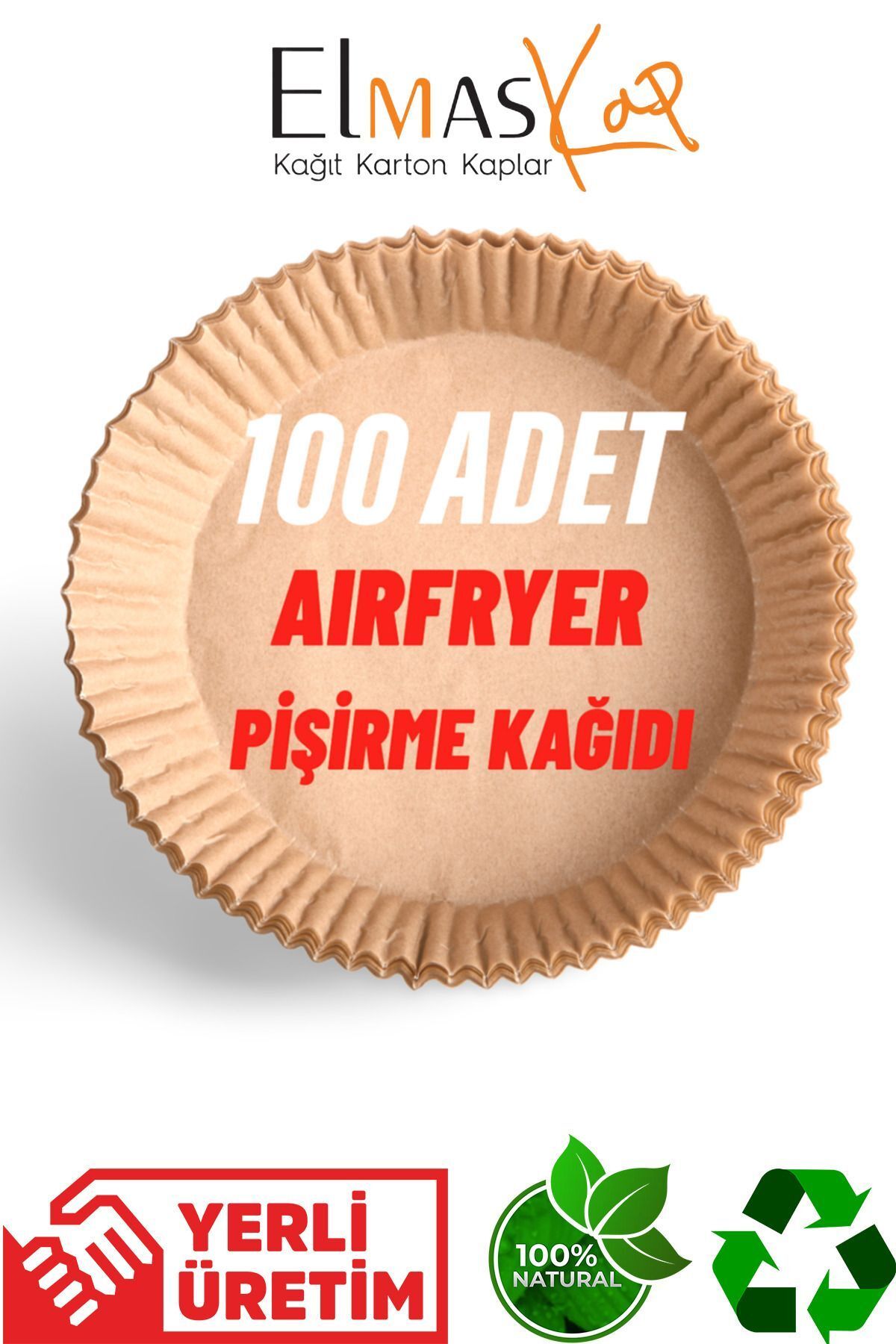 Elmas Kap Airfryer Pişirme Kağıdı 100 Adet Yuvarlak Yağsız Fritöz Philips Xiaomi Yağl Kağıt Airfreyer Airfry