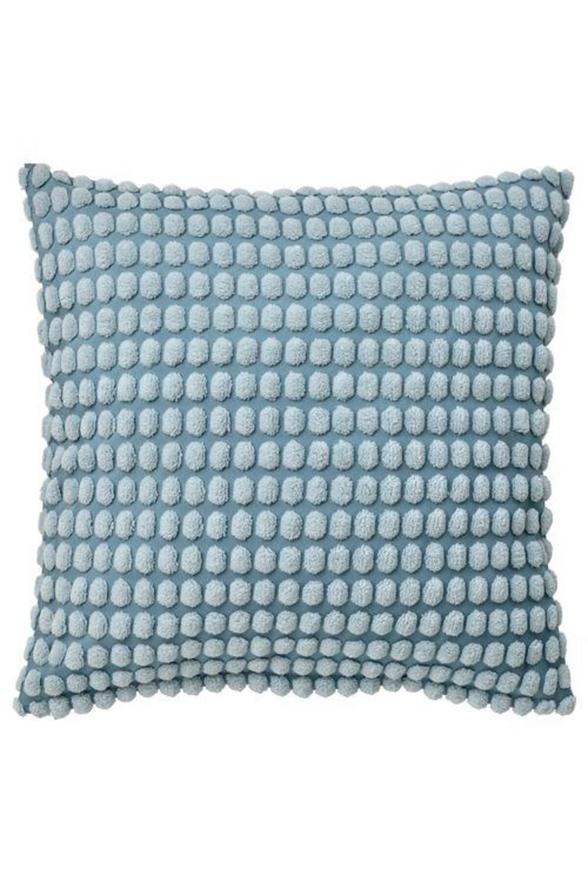 IKEA Kırlent Kılıfı Bebek Mavisi Renk Meridyendukkan 50x50 Puantiye Temalı Ev Tekstili