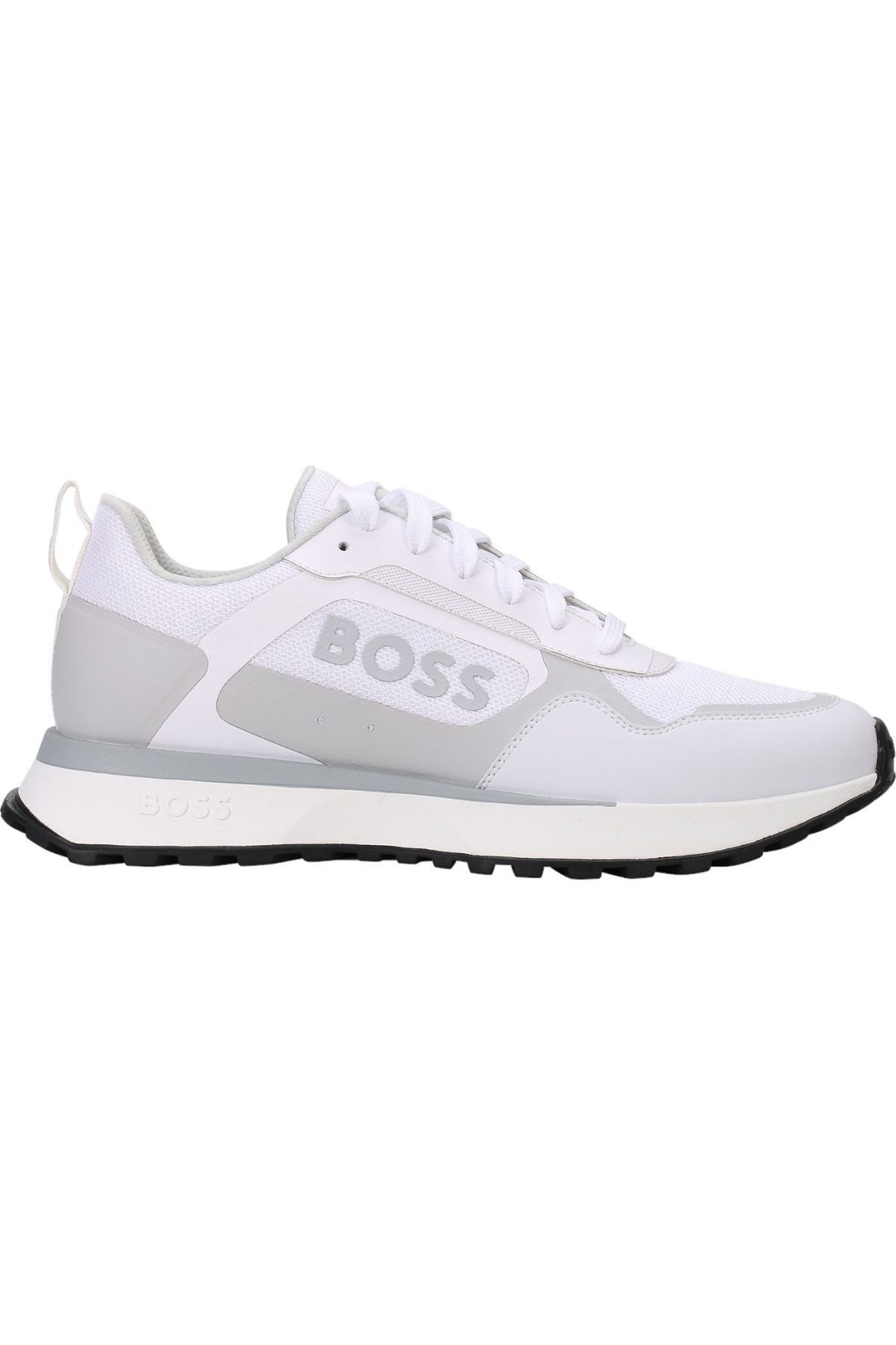 BOSS Erkek Marka Logolu Bağcıklı Kaydırmaz Tabanlı Günlük Beyaz Sneaker 50517300-100