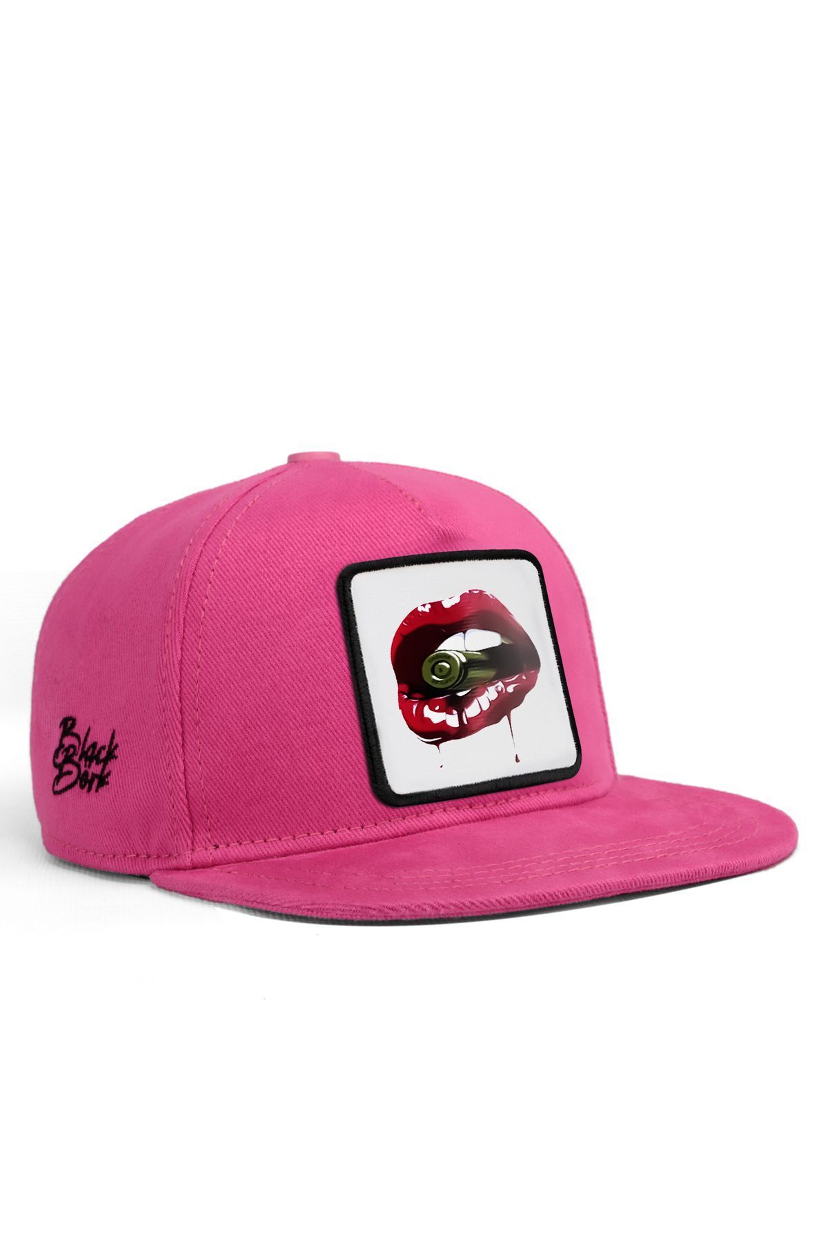 BlackBörk V1 Hip Hop Kids Dudak - 3bs Kod Logolu Unisex Pembe Çocuk Şapka (CAP)