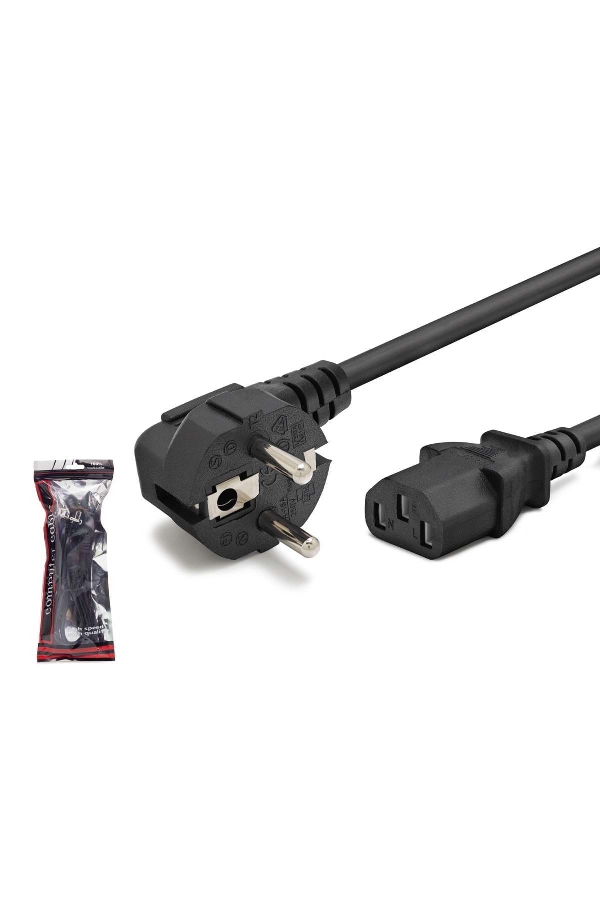 HADRON Hdx5502 Power Kablo Poşetli 0.75mm 1.5m Siyah 500w
