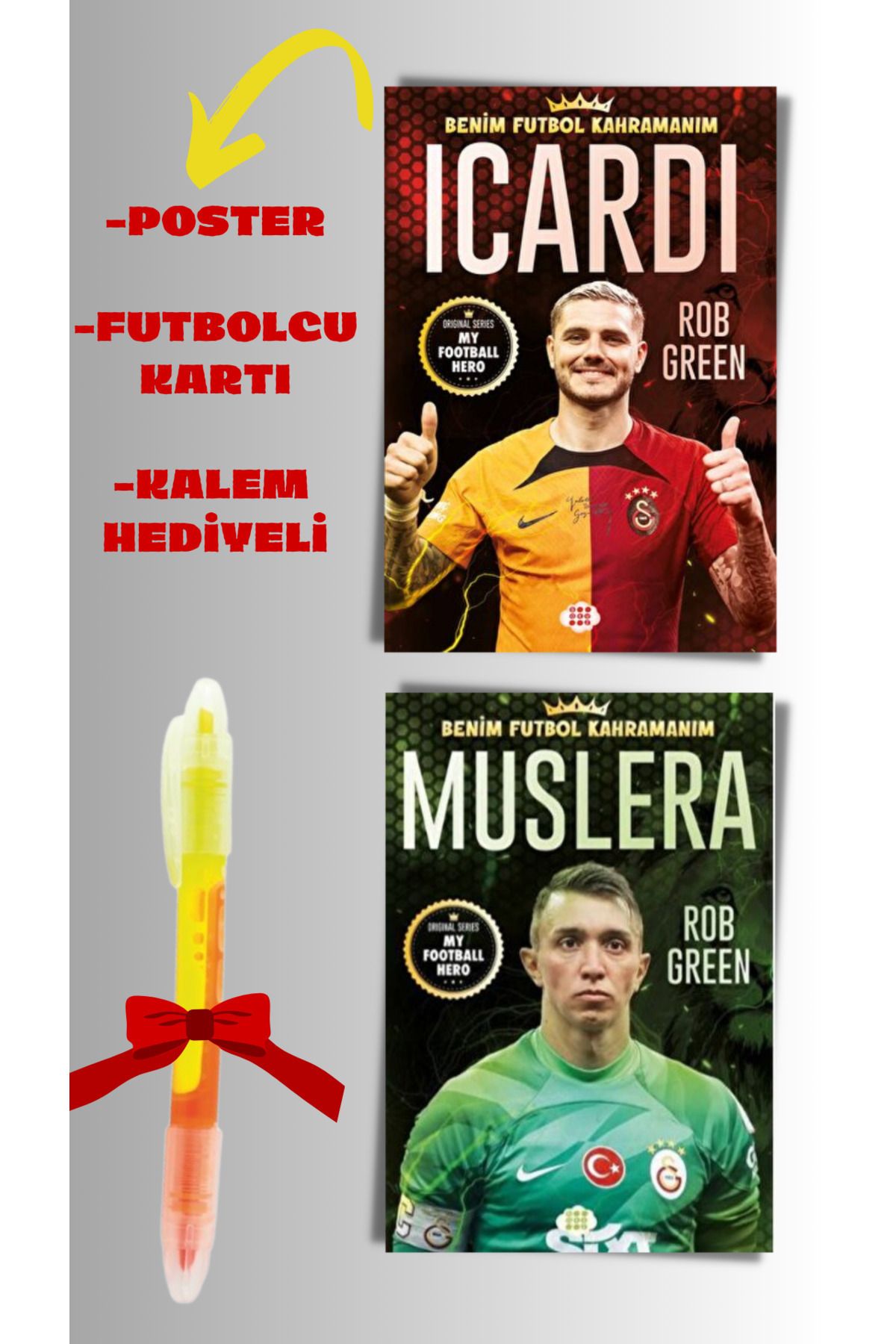Dokuz Yayınları İcardı ve Muslera Seti (2 Kitap) İcardi, Muslera, Galatasaray, Benim Futbol Kahramanım